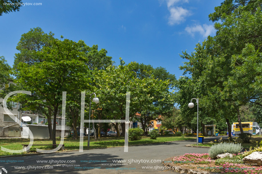 TSAREVO, BULGARIA - JUNE 28, 2013: Park near coastline in town of Tsarevo, Burgas Region, Bulgaria