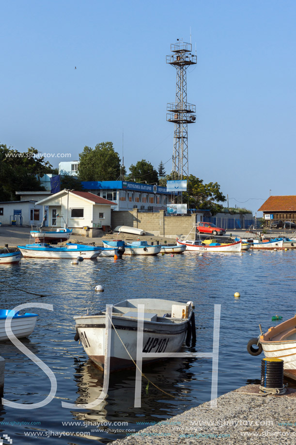 TSAREVO, BULGARIA - JUNE 29, 2013:  Old boat at the port town of Tsarevo, Burgas Region, Bulgaria