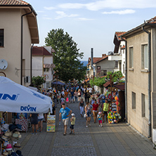 CHERNOMORETS, BULGARIA - AUGUST 16, 2017:  Typical street of village of Chernomorets, Burgas region, Bulgaria