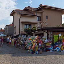 CHERNOMORETS, BULGARIA - AUGUST 16, 2017:  Typical street of village of Chernomorets, Burgas region, Bulgaria