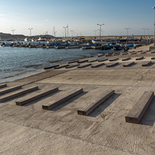 CHERNOMORETS, BULGARIA - AUGUST 16, 2017:  Amazing Seascape of port of Chernomorets, Burgas region, Bulgaria