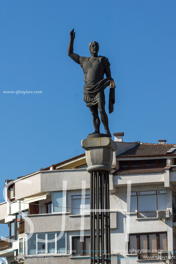 PLOVDIV, BULGARIA - SEPTEMBER 1, 2017:  Monument of Philip II of Macedon in City of Plovdiv, Bulgaria