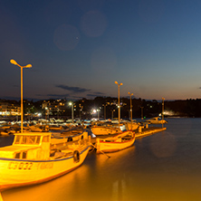 CHERNOMORETS, BULGARIA - AUGUST 14, 2017: Amazing Night seascape of port of Chernomorets, Burgas region, Bulgaria