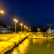 CHERNOMORETS, BULGARIA - AUGUST 14, 2017: Amazing Night seascape of port of Chernomorets, Burgas region, Bulgaria