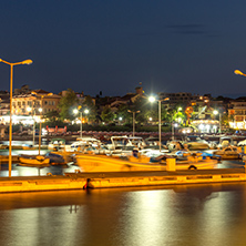 CHERNOMORETS, BULGARIA - AUGUST 14, 2017: Amazing Night seascape of port of Chernomorets, Burgas region, Bulgaria