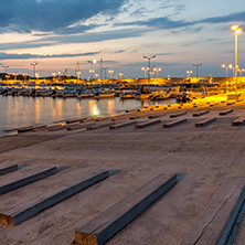 CHERNOMORETS, BULGARIA - AUGUST 15, 2017: Amazing Night seascape of port of Chernomorets, Burgas region, Bulgaria