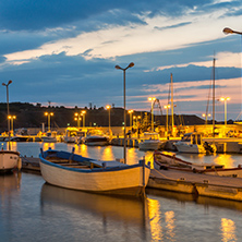 CHERNOMORETS, BULGARIA - AUGUST 15, 2017: Amazing Night seascape of port of Chernomorets, Burgas region, Bulgaria