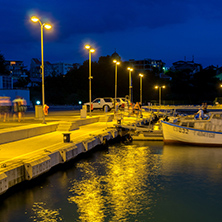 CHERNOMORETS, BULGARIA - AUGUST 15, 2017: Amazing Night seascape of port of Chernomorets, Burgas region, Bulgaria