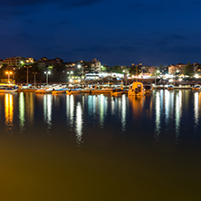 CHERNOMORETS, BULGARIA - AUGUST 15, 2017: Amazing Night seascape of port of Chernomorets, Burgas region, Bulgaria