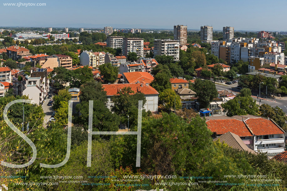 Amazing Panorama to City of Plovdiv from nebet tepe hill, Bulgaria