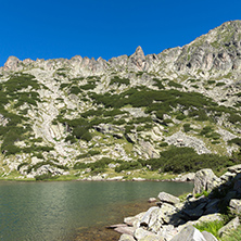 Landscape with Left Kralev Dvor pass and Samodivski lakes, Pirin Mountain, Bulgaria