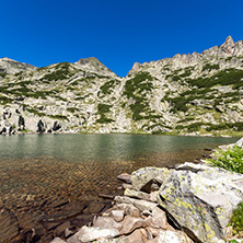 Landscape with Left Kralev Dvor pass and Samodivski lakes, Pirin Mountain, Bulgaria