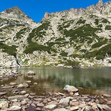 Landscape with Left Kralev Dvor pass and Samodivski lakes, Pirin Mountain, Bulgaria