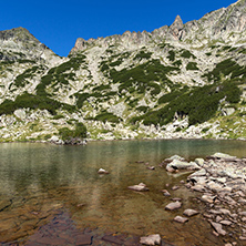 Landscape with Left Kralev Dvor pass and Samodivski lakes, Pirin Mountain, Bulgaria