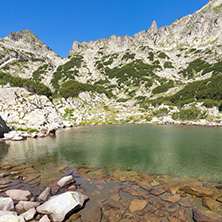 Landscape with Left Kralev Dvor pass and Samodivski lakes, Pirin Mountain, Bulgaria