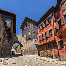 PLOVDIV, BULGARIA - SEPTEMBER 1, 2017:  Hisar Kapia - Ancient gate in Plovdiv old town, Bulgaria