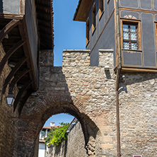 PLOVDIV, BULGARIA - SEPTEMBER 1, 2017:  Hisar Kapia - Ancient gate in Plovdiv old town, Bulgaria