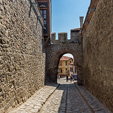 PLOVDIV, BULGARIA - SEPTEMBER 1, 2017:  Hisar Kapia - Ancient gate in Plovdiv old town, Bulgaria