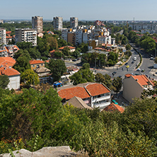 PLOVDIV, BULGARIA - SEPTEMBER 1, 2017:  Amazing Panorama to City of Plovdiv from nebet tepe hill, Bulgaria