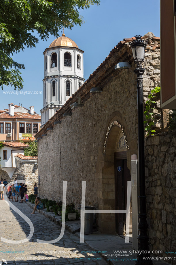 PLOVDIV, BULGARIA - SEPTEMBER 1, 2017:  St. Constantine and St. Elena church from the period of Bulgarian Revival in old town of Plovdiv, Bulgaria