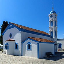 Orthodox Saint Nicholas Monastery located on two islands in Porto Lagos near town of Xanthi, East Macedonia and Thrace, Greece