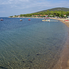 CHALKIDIKI, CENTRAL MACEDONIA, GREECE - AUGUST 25, 2014: Seascape of Psakoudia Beach at Sithonia peninsula, Chalkidiki, Central Macedonia, Greece