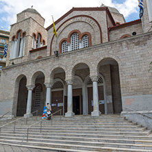 THESSALONIKI, GREECE - SEPTEMBER 30, 2017: Orthodox church of Ekklisia Panagia Dexia in the center of city of Thessaloniki, Central Macedonia, Greece