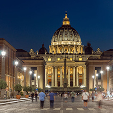 Amazing Night photo of Vatican and St. Peter"s Basilica in Rome, Italy