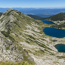 Panoramic view of Kremenski lakes from Dzhano peak, Pirin Mountain, Bulgaria