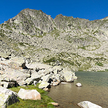Amazing Panorama of Argirovo lake near Dzhano peak, Pirin Mountain, Bulgaria