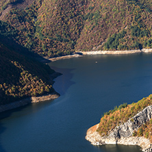 Autumn Panorama of Tsankov kamak Reservoir, Smolyan Region, Bulgaria