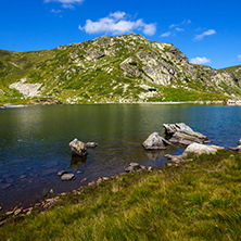 Amazing view of The Trefoil lake, Rila Mountain, The Seven Rila Lakes, Bulgaria