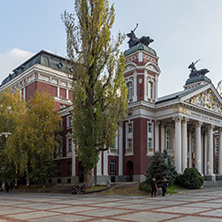 SOFIA, BULGARIA - NOVEMBER 7, 2017: National Theatre Ivan Vazov in Sofia, Bulgaria