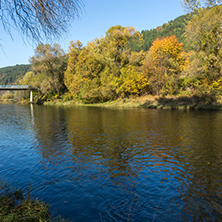 Autumn Landscape of Iskar River near Pancharevo lake, Sofia city Region, Bulgaria