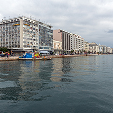 THESSALONIKI, GREECE - SEPTEMBER 30, 2017:  Amazing view of embankment of city of Thessaloniki, Central Macedonia, Greece