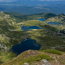 Amazing Landscape of The Twin, The Trefoil, The Eye and The Fish lakes, The Seven Rila Lakes, Bulgaria