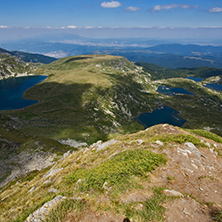 Amazing Landscape of The Twin, The Trefoil, The Eye and The Fish lakes, The Seven Rila Lakes, Bulgaria