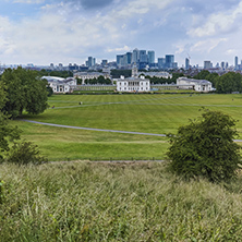 LONDON, ENGLAND - JUNE 17 2016: Amazing Panorama from Greenwich, London, England, United Kingdom