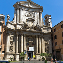 ROME, ITALY - JUNE 23, 2017: Amazing view of Chiesa di San Marcello al Corso in Rome, Italy