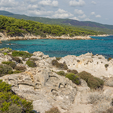Seascape of Orange Beach Kavourotripes at Sithonia peninsula, Chalkidiki, Central Macedonia, Greece