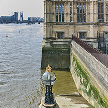 LONDON, ENGLAND - JUNE 19 2016: Cityscape of Westminster Palace and Thames River, London, England, United Kingdom