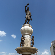SKOPJE, REPUBLIC OF MACEDONIA - 13 MAY 2017: Philip II of Macedon Monument in Skopje, Republic of Macedonia