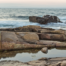 Amazing Sunset view of coastline of village of Chernomorets, Burgas Region, Bulgaria