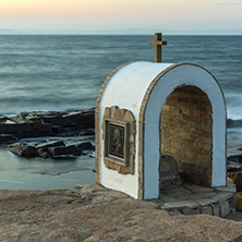 Iconostasis St. Peter and St. Nicholas at coastline of village of Chernomorets, Burgas Region, Bulgaria