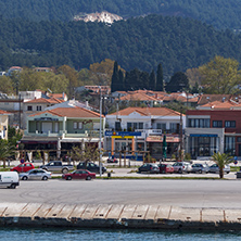 THASSOS, GREECE - APRIL 5, 2016: Panoramic view of Thassos town, East Macedonia and Thrace, Greece