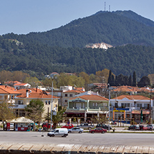 THASSOS, GREECE - APRIL 5, 2016: Panoramic view of Thassos town, East Macedonia and Thrace, Greece