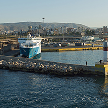 SYROS, GREECE - APRIL 30, 2013: Port of city of Piraeus, Athens, Attica, Greece