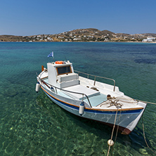 PAROS, GREECE - MAY 3, 2013: Port of town of Parakia, Paros island, Cyclades, Greece