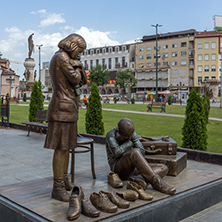 SKOPJE, REPUBLIC OF MACEDONIA - 13 MAY 2017: Holocaust Museum in city of  Skopje, Republic of Macedonia