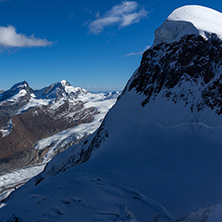 Winter Landscape of swiss Alps and mount Breithorn, Canton of Valais, Switzerland